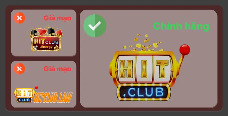 Hình ảnh thể hiện phiên bản website thật của hit.club, được chụp trực tiếp để phục vụ việc đối chiếu với các bản giả.